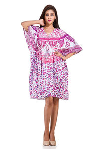 Hot Sale Women's Multicolor Floral Maxi Mandala Kaftan Dress Sleeved <b>Nighties</b> in Free Size up to 6XL Best Price Beach Occasions - Product Image 2
