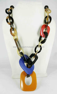 Collar de cuerno de búfalo de alta calidad, collar de cuerno Natural de Color miel ámbar, joyería de cuerno de búfalo para mujer, moda de FWE - Product Image 4