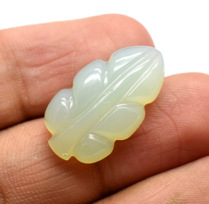 Agate géode naturelle feuille sculptée 25X14mm sculptures de feuilles d'agate sculptées à la main 16.60 Cts pierres précieuses en vrac pour la fabrication de bijoux - Product Image 2