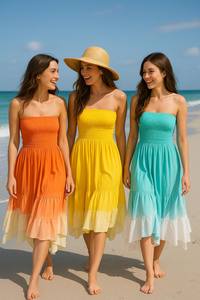 Boho Tie Dye <b>Dress</b> Sunset <b>Dress</b>, Summer <b>Dress</b>, Made out of High Quality Rayon, Teal Sunset - Product Image 4