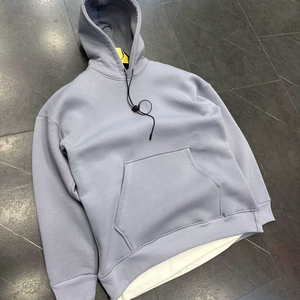 Sweat-shirt à capuche en jersey basique pour homme, manches longues, pull décontracté, automne, coton, polaire, impression numérique DIY, uni, teint - Product Image 1