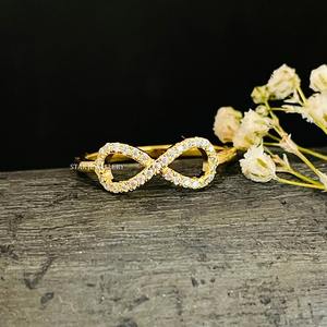 14K Solid Gold Natural Diamond <b>Infinity</b> Love Ring. - Product Image 2
