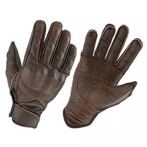 Guantes de motorista Blindados de cuero genuino Stonewash para hombre, guantes de motocicleta de carreras de autos de invierno estampados con nombre de equipo personalizado - Product Image 4
