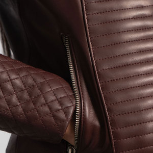 Nueva llegada 2025 Low Moq chaqueta de cuero para mujer peso pesado directo de fábrica venta chaqueta de cuero para mujer - Product Image 6