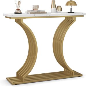 <b>Black</b> Color Metal <b>Console</b> <b>Table</b> with Glass Top Sleek Design for Entryway Living Room or Hallway Deco - Product Image 6