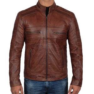 Veste en cuir pour homme, design 2026, couleur personnalisée, hiver, col montant, logo sur le devant, cuir véritable de haute qualité, vente en gros - Product Image 6
