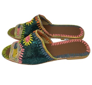 Chaussures marocaines faites à la main en raphia naturel Pantoufles en raphia pour la plage pour femmes vegan Pantoufles en raphia naturel coustmized - Product Image 1