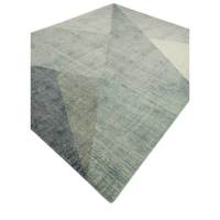 Tesoro Blue Hand Loom Wool Rugs Large Traditional Chinese Aubusson Design Geometric Pattern Rectangle Hallway Shape for Home Use
