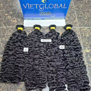 Extensiones de cabello rizado birmano K Tip Precio de fábrica al por mayor Calidad Premium 100% Cabello humano vietnamita crudo - Product Image 2