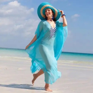 Caftanes indios recién llegados para mujer, caftanes de trabajo con cuentas, vestido suave, Vestido de playa y verano para mujer - Product Image 1