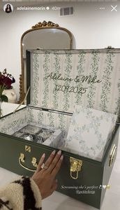 Printed Metal <b>Storage</b> <b>Trunk</b> Lockable Stackable Organizer <b>Box</b> with Dividers for Bedroom Living Room Home <b>Storage</b> - Product Image 3
