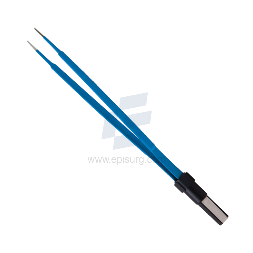Gerald 1.0 mm Straight Tip Reusable Bipolar Forceps 18.0 cm European Flat Plug OEM Veterinary Electrosurgical Instrument