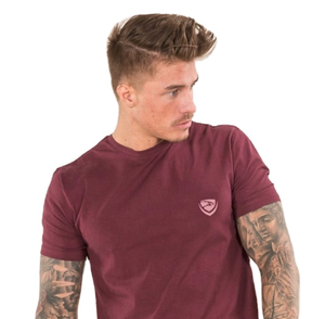 เสื้อยืดคอกลมสำหรับผู้ชายระบายอากาศได้ดีสีเบอร์กันดี - Product Image 3