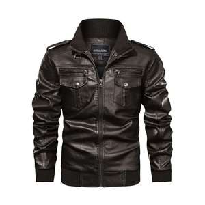 Blouson aviateur en daim personnalisé de haute qualité en cuir véritable pour hommes avec poches zippées - Product Image 3