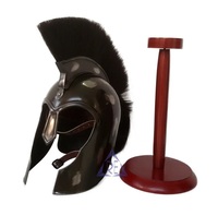 Costume de Chevalier Médiéval Troie-Achille pour Halloween, Casque et Armure Grecque Trojane Personnalisés, Plume Noire Faite à la Main en Métal