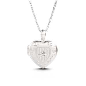 Jeulia Gold Plated Stainless Steel Personalized Heart Photo <b>Locket</b> Necklace with Birthstone - Product Image 3