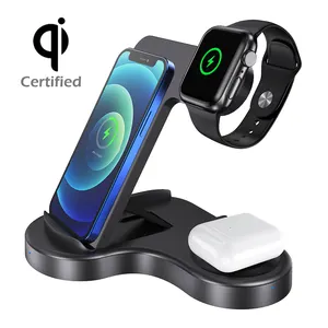 Convenient Foldable 3 In 1 Wireless Charger Holder For Earphone Watch Iphone Phone 1 11 12 13 14 Pro