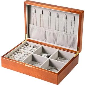 Boîte à bijoux vintage en bois de grande capacité coiffeuse affichage décoration utiliser boîte de rangement de bijoux en bois d'Inde - Product Image 6