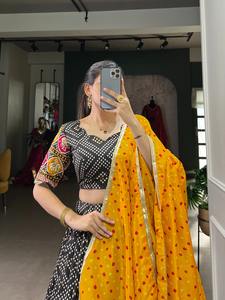 FashionHarbour vente en gros de style Bollywood tussar soie Lehenga Choli avec Dupatta vêtements d'été traditionnels pour les fêtes - Product Image 6
