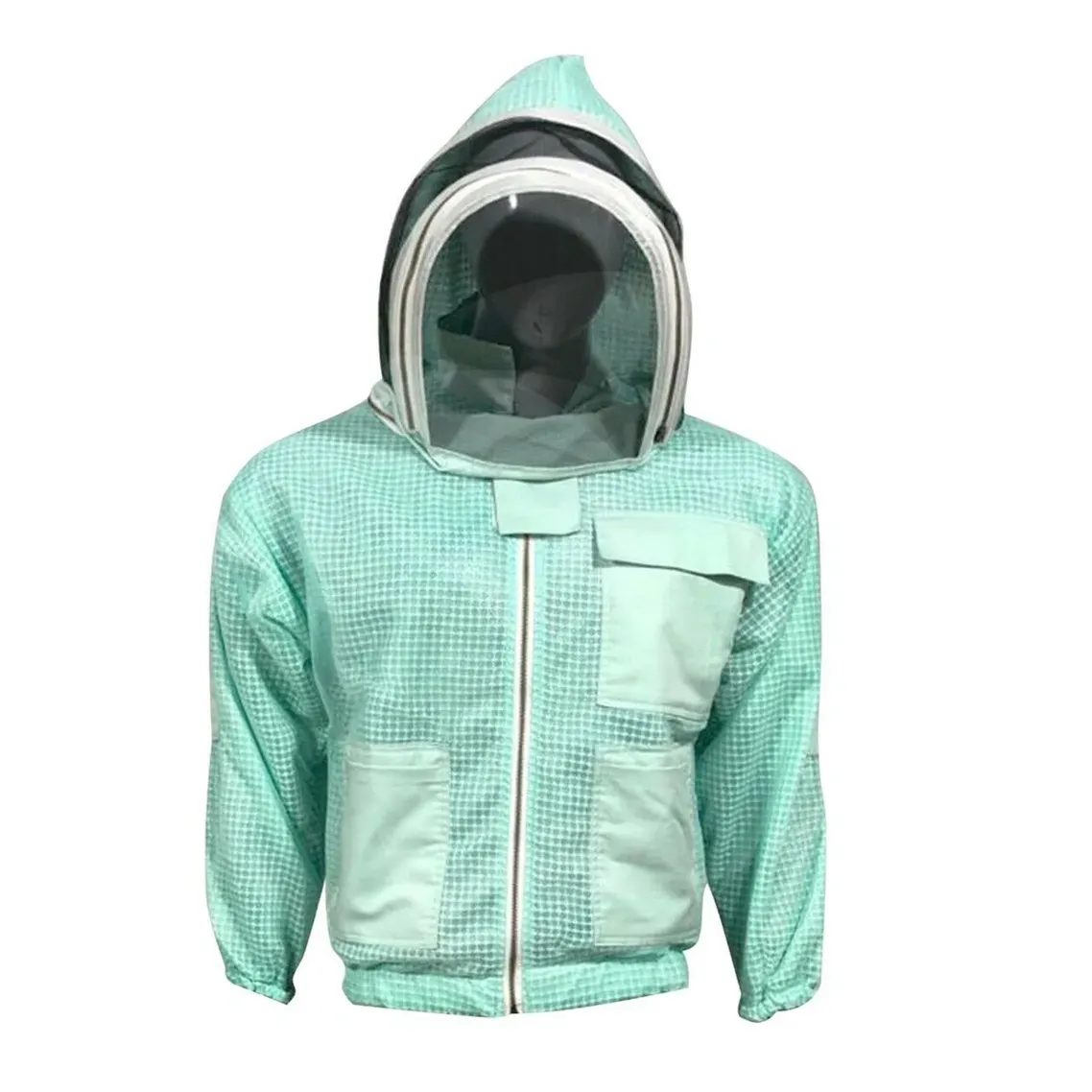 Jaket perlebahan katun Ultra ringan, jaket kerudung gaya pagar dapat dilepas 3 lapisan kain katun, jaket lebah