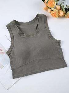 1/2ชิ้นเสื้อแขนกุดเอวลอยสำหรับผู้หญิงสปอร์ตชุดชั้นในยางยืดด้านหลังสวยพร้อมแผ่นยางยืดยกทรงสตรีสไตล์เกาหลี - Product Image 2