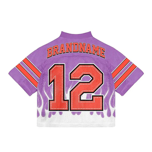 Personnalisé Plus Size Boxy Mesh T-Shirt Été Football Américain Pratique Sports Jersey Athlétique Rugby Shirt Mesh Détail Blanc - Product Image 6