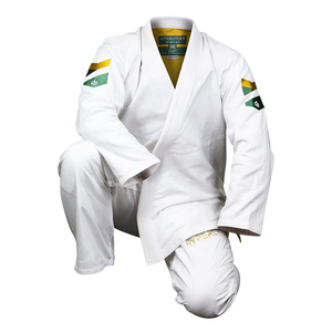 Uniforme brésilien de Jiu Jitsu d'arts martiaux avec des logos et la conception - Product Image 1