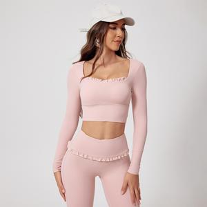 Ensembles de vêtements de sport pour femmes avec logo sur le devant, leggings de fitness pour la salle de sport, tenue de yoga, séchage rapide, respirant, couleurs personnalisées - Product Image 5