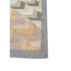 Tapis Chevron en laine et viscose gris et noir à tissage plat pour la décoration intérieure - Adwv-13085 - Product Image 4