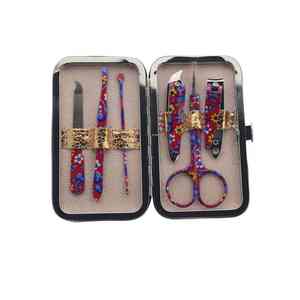 6 en 1 couverture souple fleur imprimé voyage manucure pédicure ensemble Kit outil pour femmes hommes fille garçon vacances cadeau de noël cadeau - Product Image 1
