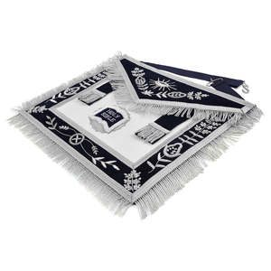 Wholesale Hand Embroidered Masonic Regalia Apron Good Quality Blue Masonic Master Mason Apron - Product Image 2