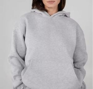 Fabricantes de ropa de calle con logotipo personalizado 500gsm Drop Shoulder Heavyweight Blank Oversized Cotton Fleece Hoodie para mujeres - Product Image 4