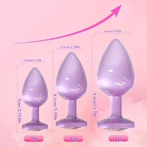ألعاب تدريب شرجية بمقاسات S وM وL مع قاعدة مجوهرات على شكل قلب، محفز لنقطة جي، سدادة مؤخرة معدنية وردية للمبتدئين في ألعاب الأزواج - Product Image 6