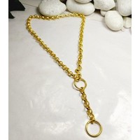 Colliers faits main en laiton plaqué or 18 carats, chaîne maille forçat, motif géométrique, mignons, unisexes, 18 pouces, pour mariages, fêtes, cadeaux Soumya