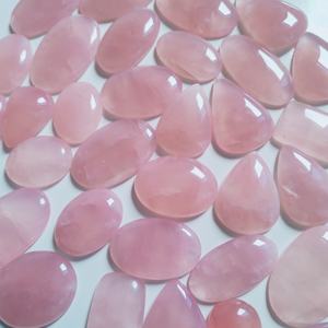 Venta al por mayor de alta calidad, forma de mezcla, cuarzo rosa, energía Natural, curación, cuarzo rosa, fabricación de joyas, cabujón suave, piedras preciosas sueltas en - Product Image 2