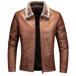 Chaqueta de Piel de Oveja para Hombre, Chaqueta de Cuero de Primera Calidad para Invierno, Uso Casual y al Aire Libre - Product Image 1