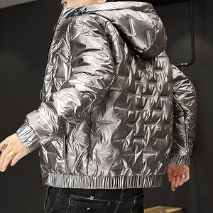 Chaqueta de burbuja gris para hombre Chaqueta acolchada de equipo de invierno ligera personalizada y estilo elegante para hombre - Product Image 4