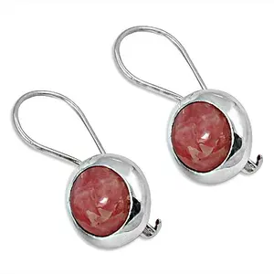 Pendientes Colgantes con Piedras Preciosas Rosa Plateado Chic para Joyería de Moda Femenina - Product Image 2