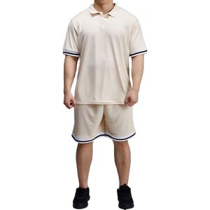 Ensemble T-shirt polo et short tendance pour homme, 200 GSM, coton et polyester, tenue décontractée d'été, streetwear, mode personnalisée - Product Image 1