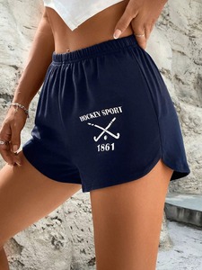 Imprimé personnalisé Short de sport décontracté en polyester/nylon respirant pour femmes, taille haute élastique, yoga et course avec poches - Product Image 6