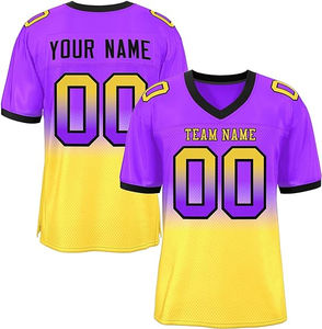 Camiseta de fútbol americano de sarga de aparejos juveniles de entrenador de alta calidad, uniformes de fútbol americano personalizados, camiseta sublimada con cuello en V - Product Image 5