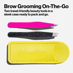 Juego de pinzas para cejas de acero inoxidable con punta súper puntiaguda, Kit de herramientas de maquillaje para depilación con estuche de cuero, producto superior - Product Image 3