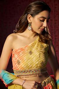 Nuevo diseñador Dulhan especial lentejuelas hilo bordado trabajo Lehenga Choli en colores brillantes para fiesta precio al por mayor disponible - Product Image 5