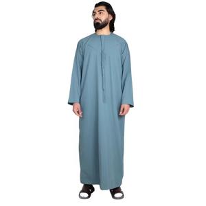 เสื้อผ้าอิสลาม Jubba Thobe สำหรับผู้ชาย Jubba สีทึบทำขึ้นอย่างมืออาชีพ - Product Image 6
