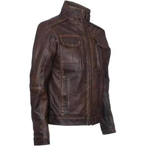 Trendy Custom Cotton <b>Filled</b> 100% Genuine Leather Nylon <b>Mens</b> <b>Jackets</b> Zipper Closure Vintage Style Casual Wear <b>Men</b> Leather <b>Jacket</b> - Product Image 5