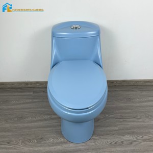 Inodoro de una pieza de diseño colorido <span class=keywords><strong>Fluor</strong></span>, armario de agua azul claro a la moda, artículos sanitarios para Baño - Product Image 1