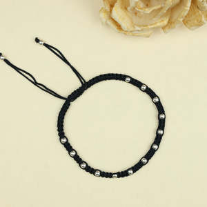 Nazakat Single Piece Silver Anklet Multi-Ball <b>Beaded</b> <b>Thread</b> Rhinestone Zircon Foot Jewelry Religious Pattern Mainly Made Metal - Product Image 3