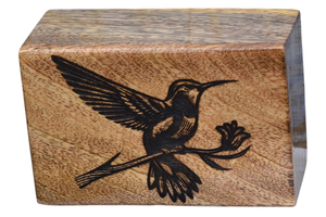 Urne funéraire en bois artisanale gravure colibri boîte commémorative personnalisée urne funéraire pour cendres adultes - Product Image 5