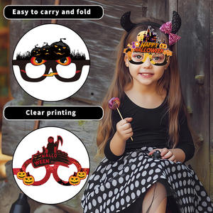 แว่นตากระดาษฮาโลวีน FEIQU สำหรับเด็กและผู้ใหญ่-สีดำ ลายการ์ตูนฟักทองสุดหลอน สำหรับงานปาร์ตี้และงานพรอม - Product Image 5