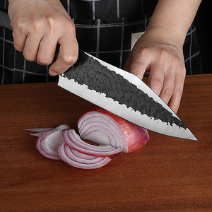 Venta al por mayor personalizado de alta calidad OEM ODM servicio Premium cuchillo patrón cocina Chef cuchillo acero diseño único cuchillas Chef cuchillo - Product Image 6